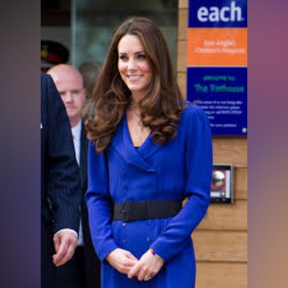 Reiss Blue Dress With Belt Size 2 - Picture 3 of 7